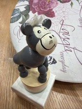 Vintage Wooden Horse Donkey Toy Figurine Jointed Legs Hand Painted Rare Folk Art picture