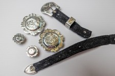Vintage Vogt Silversmiths Sterling Silver Overlay Hardware Set – Custom Western picture