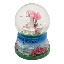Washington DC Glitter Snow Globe Landmarks Cherry Blossom Resin - 3 Sizes picture