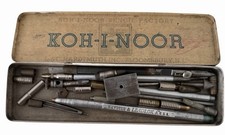 Vintage Koh I Noor Drawing Pencil Tin Container With mixed  Metal Parts picture