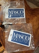 Lot of 2 Vintage Masco Cabinetry Luggage Tags NOS New Unused Advertising Promo picture