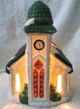 Vintage 1992 Santa's Pride Christmas Village St. Jude's Church with Light. picture