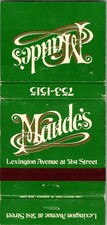 Maude's Lexington Avenue At 51st Street Vintage Matchbook Cover TMM26-5 picture