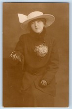 c1910's Rebeca Johnson Stretch With Hat Studio Portrait RPPC Photo Postcard picture