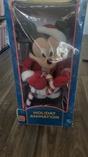 Vintage Disney Santa's Best Mickey Mouse Motion Animated Holiday Decoration Doll picture