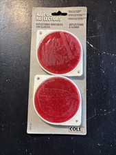 Vintage COLE Nail-in Red Reflectors, 3” Round Item #03-330  picture