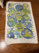 Vintage Rare Montero Zodiac Horoscope Blue Green Beach Towel Zodiac Signs picture