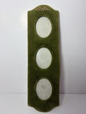 Vintage Hollywood Regency Green Velvet Triple Oval Wall Hanging Picture Frame picture
