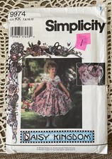 Simplicity Daisy Kingdom 9974 girl dress purse hat KK 7 8 10 12 part cut 1995 picture