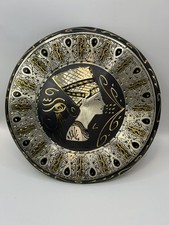 Egyptian Art Rare vintage Brass Plate Queen Nefertiti  9.5” picture