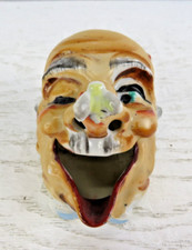 VINTAGE 1940's FLY ON NOSE OLD MAN CIGAR ASHTRAY MADE IN JAPAN picture