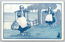 1910 Katharine Maynard Browne Dutch Girls Milkmaid Walk-Over Shoes Postcard picture