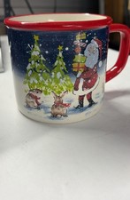 Publix Santa Claus Gifts Baby Bunnies Festive Christmas Mug 20oz picture