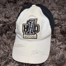 Vintage Harley-Davidson 1 Motors Distressed White & Black Cap picture