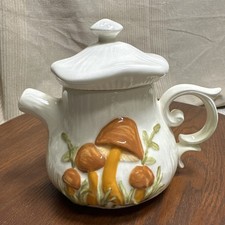 Vintage 1970’s Arnels Ceramic 3D Mushroom Teapot w/ Lid & Handle CottageCore picture
