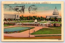 Washington D.C. Capitol & Senate Office Building 1948 Linen Postcard picture
