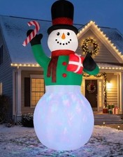 20 FT COLOSSAL SNOWMAN WITH KALEIDOSCOPE LIGHTS AIRBLOWN LIGHTED YARD INFLATABLE picture