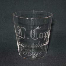 Old Antique Vtg Ca 1900s Pre Pro Etched Shot Glass A. D. Copple Susquehanna Rye picture