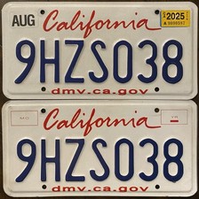 FREE SHIPPING 2022 Pair of California License Plates EXPIRED picture
