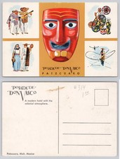 Patzcuaro Michoacan Mexico Postcard Posada Don Vasco Folk Art Fisherman picture