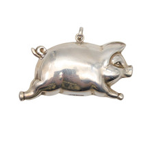 Vtg Sterling Silver Cazenovia Abroad Flying Pig Ornament Pendant 925 Signed picture