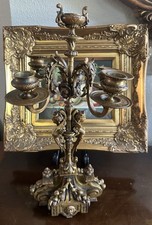 Napolean III Gilded Bronze Candelabra - FRENCH LOUIS XVI ORMOLU Vintage picture
