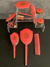 VTG Art Deco Celluloid/Bakelite Vanity Dresser Set picture