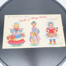 VTG NOS 50sTichnor Brothers Dolls of Many Lands 18 Correspondence Stationary Set picture