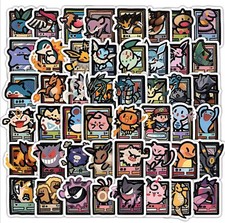 Pokemon Stickers 50 Pack Random Assortment Trading Card Theme TCG Decals - USA picture