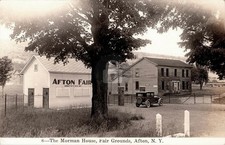 Afton NY New York Fair Grounds Mormon House LDS Morman RPPC Photo Postcard COPY picture