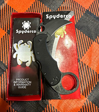 Spyderco Karahawk Black G10 Pocketknife Stainless Hawkbill Plain Lockback picture