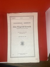 Vintage 1961 JFK Inaugural Address Senate Document No. 9 GPO 5¢ Pamphlet Kennedy picture