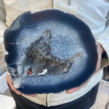 4.5lb Natural Banded Agate geode Quartz Crystal Rough mineral specimens Healing picture