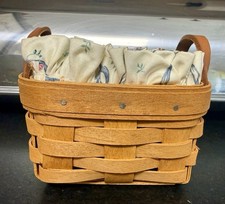 1995 LONGABERGER Thyme Basket Combo w/Floral Liner & Protector Pristine picture