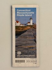 1992 Connecticut Massachusetts Rhode Island Interstate Map AAA Marked for Travel picture