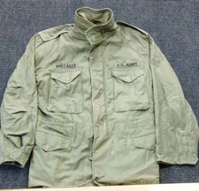 Vintage US Army M-65 Field Jacket Military Field Coat OD Green Cold Weather Sz L picture