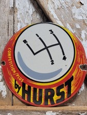 VINTAGE HURST PORCELAIN SIGN OLD AUTOMOTIVE RACE CAR SHIFTER AFTERMARKET PARTS picture