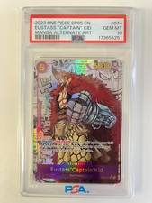 EustassCaptainKid Manga Rare OP05-074 ENG PSA 10 picture