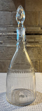 Antique Georgian Cut Glass Decanter Matching Bulls Eye Stopper c.1810 picture