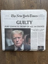 MAY 31, 2024 NY TIMES DONALD TRUMP GUILTY JURY CONVICTS 34 COUNTS *MINT & UNREAD picture