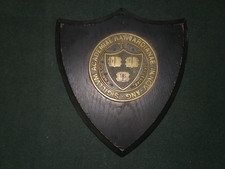 Antique 1920s Harvard University School Seal Bronze Plaque on Oak Shield RARE VG picture