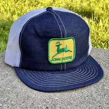 Rare Vintage John Deere Denim White Louisville Trucker Hat USA picture
