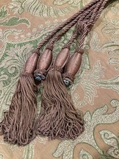 Lot of Two Pairs of Brown  Elegant  Twisted Rope Curtain Tie-Back picture