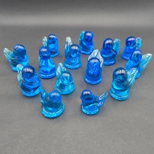 Vintage Terra Studios Bluebird of Happiness Glass Bird Figurines Blue Bird LOT picture