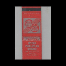 Matchbook Cover Phillips 66 Myers Service York PA picture