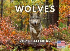 Wolf Calendar 2027 Wolves Monthly Wall Calender 12 Month picture