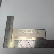 VTG EJ Kelly & Associates Los Angeles California Blank Name Plate Badge Tag NEW picture