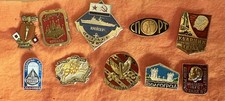Lot of 10 Vintage Soviet USSR Russian Enamel Lapel Pins Moscow Sports Lenin picture