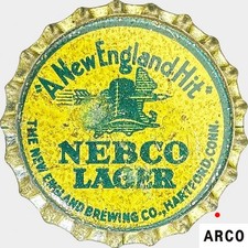 NEBCO New England Brewing Co. BEER cork lined beer bottle cap 1933-1945 picture