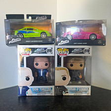 Funko Pop & Jada Toys Fast & Furious Dom 275 Brian 276 Vinyl/Diecast Lot (4) picture